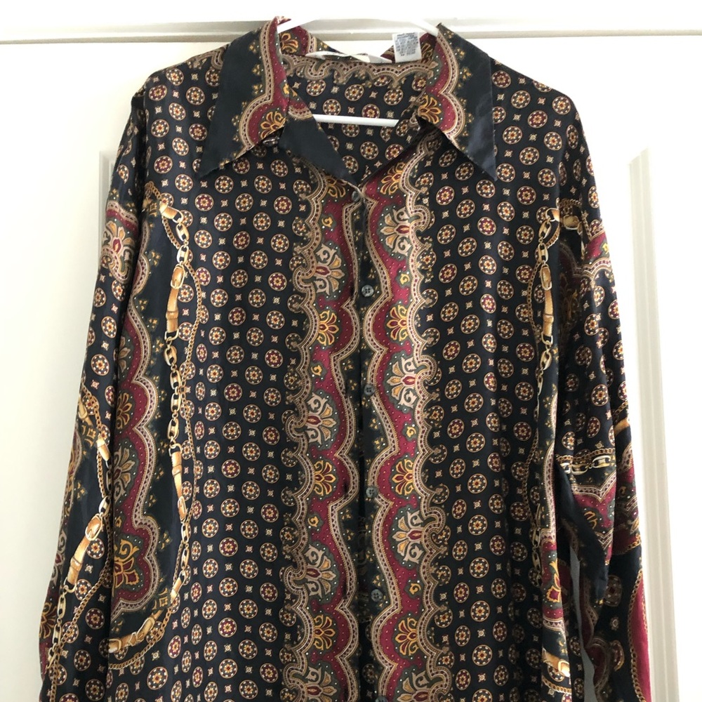 90s VINTAGE Express Silk Shirt Size L